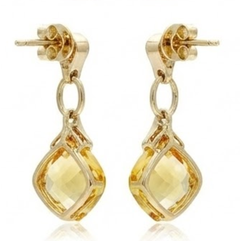 Citrine Gemstone Earring 37,70 carats Or Jaune 14 Carats – vue de profil