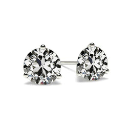 Coussin Antique Diamant Boucles d'Oreilles en Or Blanc 14 Carats