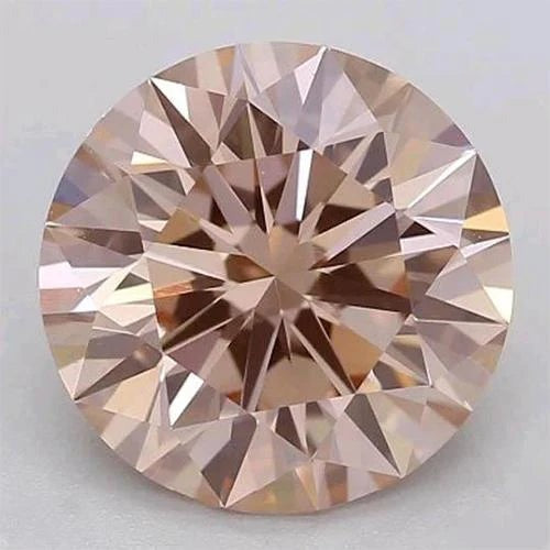 Taille Ronde Saphir Rose bague en Gold – vue de face