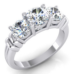 3 Pierre Diamant Bague Réel