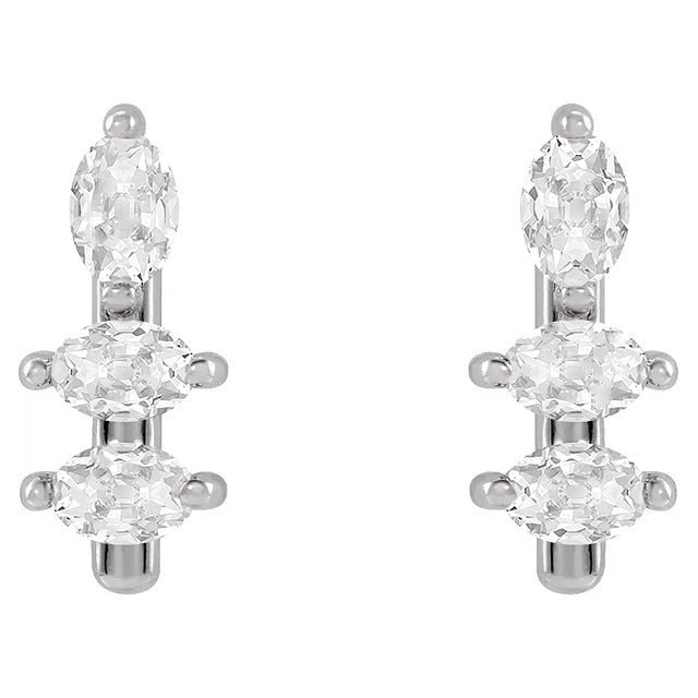 Diamant Pendants d'Oreilles 1,50 carats Or 14K Blanc – vue principale