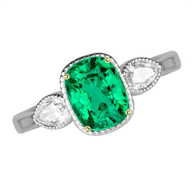 Émeraude Fine Bague avec Gemme – vue principale
