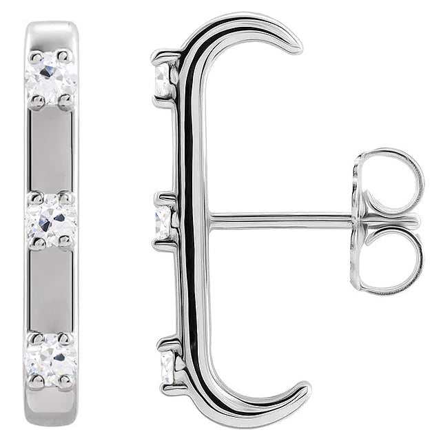Brillant Pendants d'Oreilles 0,50 carats Or 14K Blanc – vue principale