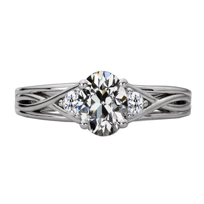 De luxe Brillant Bague Trois Pierres 3 carats – vue principale