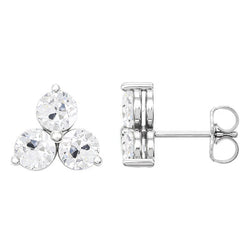 Diamant Boucles d'Oreilles 6 carats – Or Blanc 14 Carats
