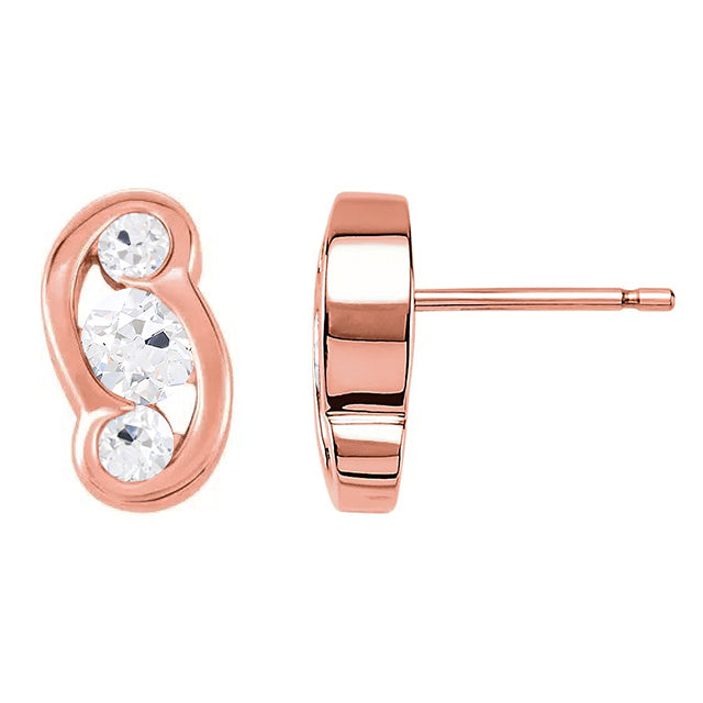 Diamant Fin Boucles d'Oreilles – vue de face