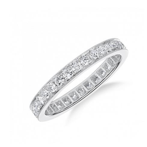 3.00 Carats Bague Avec Réel Diamant Rond En Or Blanc 14k