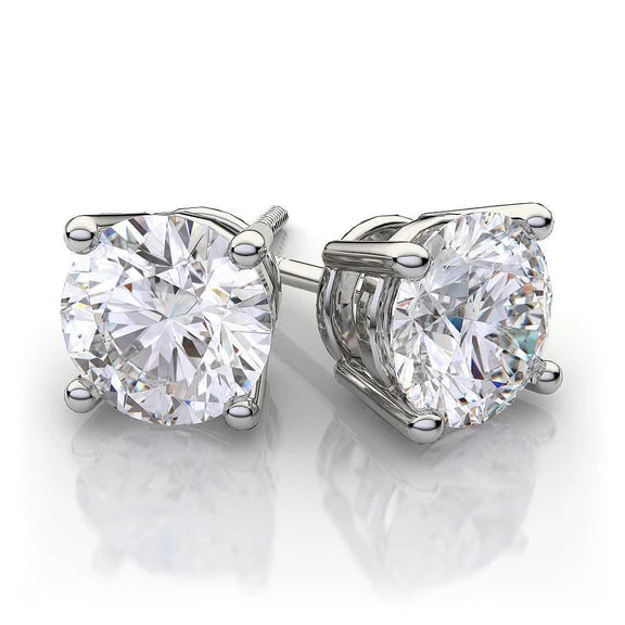 3.00 Carats Boucles D'oreilles Puces Réel Diamants Nouveau