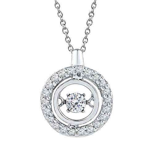 3.00 Carats Collier Pendentif Cercle Réel Diamant Or Blanc 14K