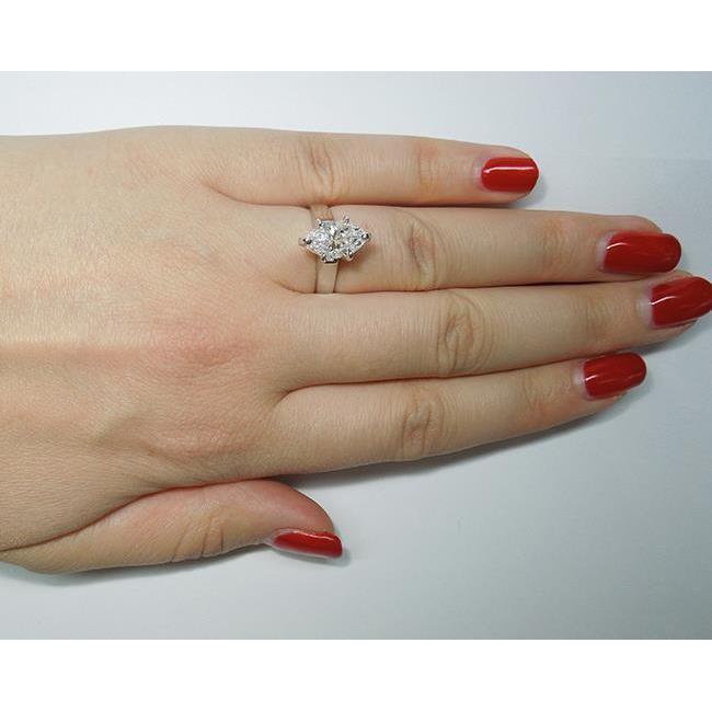 3.01 Carats Bague Solitaire Réel Diamant Marquise Femme Bijoux Nouveau