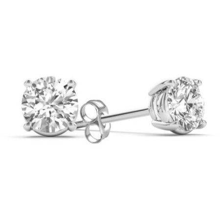 3.20 Carats F Vs1 Boucles D'Oreilles Naturel Diamants Taille Ronde Or Blanc 14K