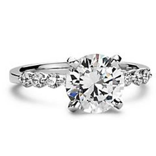 3.25 carats. Alliance Naturel Diamants Or Blanc 14K