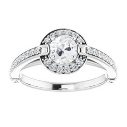 3.40 Ct Solitaire Avec Accent Réel Diamants Alliance Or Blanc 14K