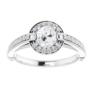 3.40 Ct Solitaire Avec Accent Réel Diamants Alliance Or Blanc 14K