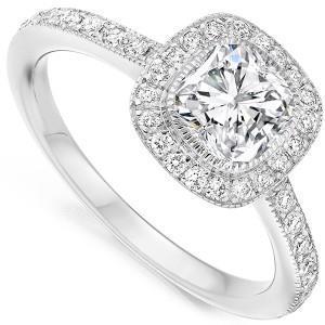 3.50 Carats Coussin Halo Bague De Mariage Réel Diamant
