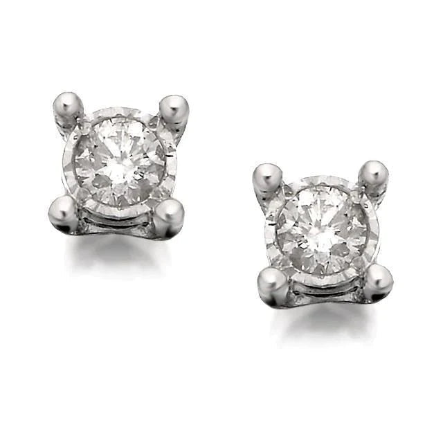 3.50 Ct Boucles D'Oreilles Femme Naturel Diamant Rond Monture Or Blanc