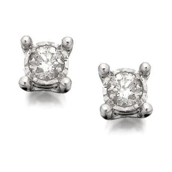 3.50 Ct Boucles D'Oreilles Femme Naturel Diamant Rond Monture Or Blanc