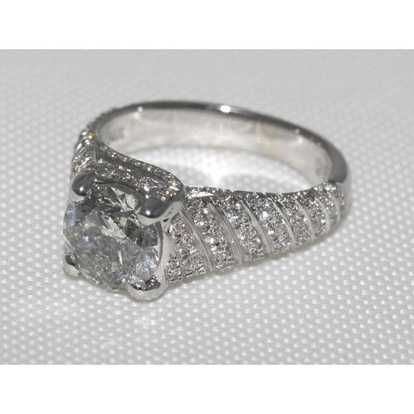 3.50 Ct. Bague De Fiançailles En Véritable Diamants Bague En Or Micro Pavé