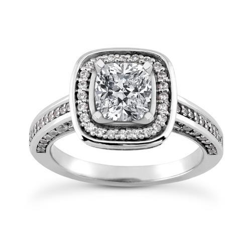 3.50 Ct. Bague Halo Réel Diamants Scintillants Or Blanc Bijoux Femme Nouveau