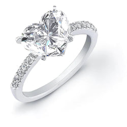 3.50 carats coeur et Réel diamant rond bague de mariage bijoux nouveau