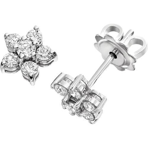 3.60 Carats Boucles D'oreilles Clous Authentique Diamant Rond Femme Or Blanc Bijoux Nouveau