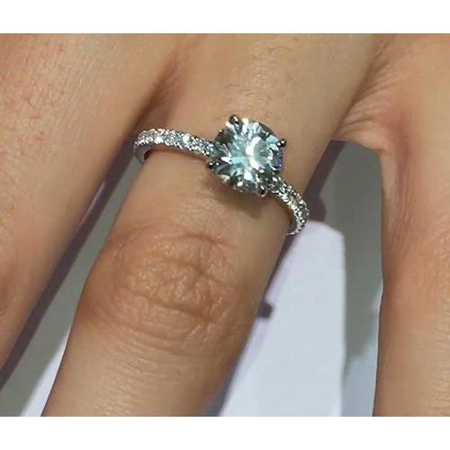 3.65 Carats Bague De Fiançailles Naturel Diamant Coupe Ronde Bijoux Neuf