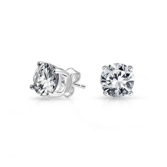 3.80 Carats Réel Diamants Femmes Clous D'oreilles Serti De Griffes Or Blanc 14K