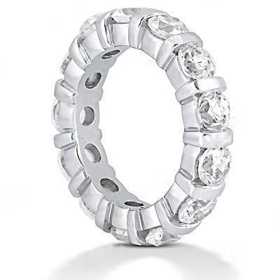 3.9 Carats F Vs1 Réel Diamants Magnifique Eternity Femmes Bague de Fiançailles WG 14K