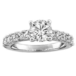 3.90 Carats Bague de Fiançailles Réel Diamant Femme Or Blanc 14K Bijoux