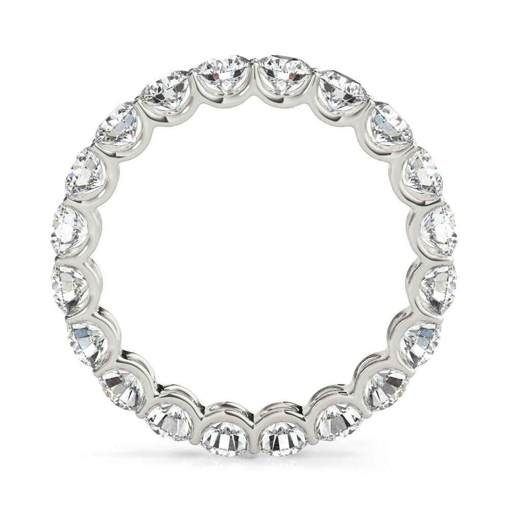 Diamant Fin Taille Brillant Eternity Band en Or Blanc 14 Carats – vue de face