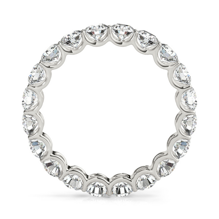 Diamant Fin Taille Brillant Eternity Band en Or Blanc 14 Carats – vue de face