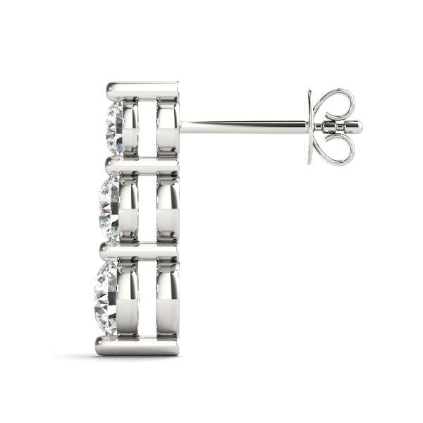 Confectionné main Brillant Pendants d'Oreilles 1 carats – vue d'angle
