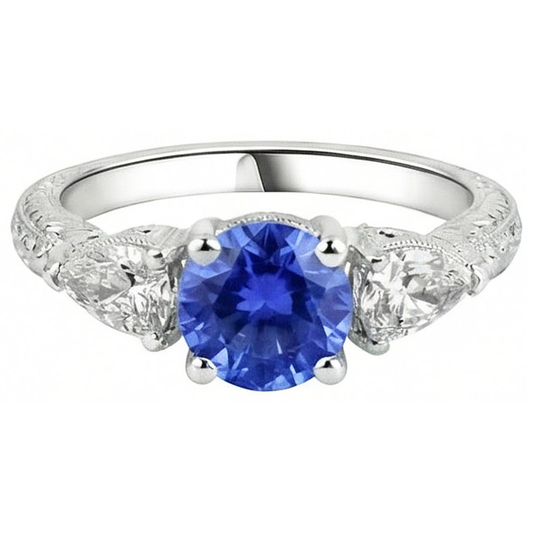 naturel trillion diamant 4.01carats alliance angle de côté