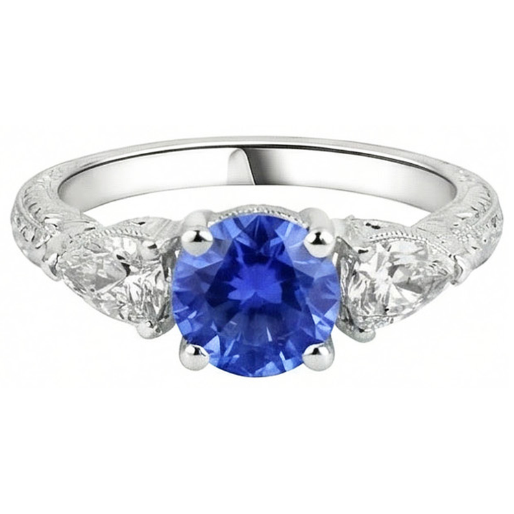 naturel trillion diamant 4.01carats alliance angle de côté