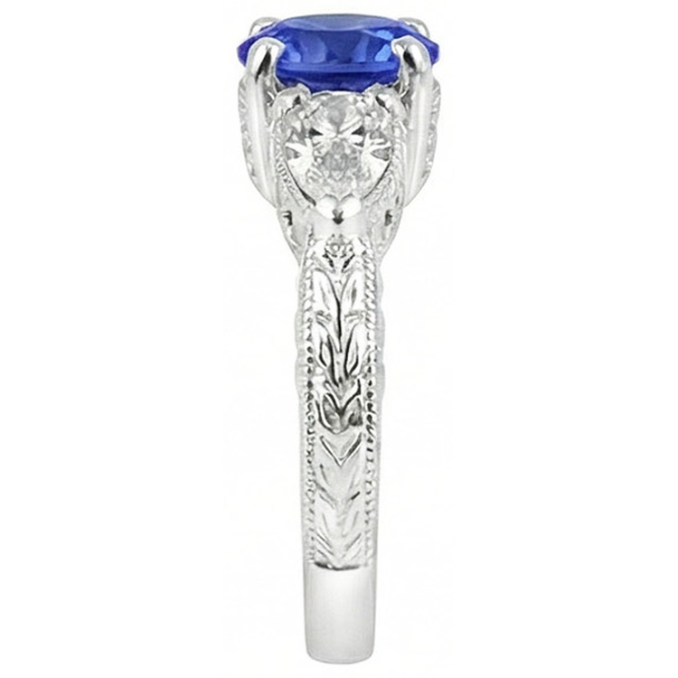naturel trillion diamant 4.01carats alliance détail rapproché