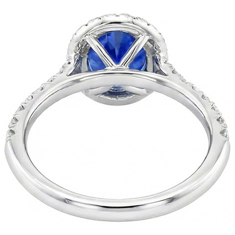 naturel oval diamant 4.10carats bague sur blanc