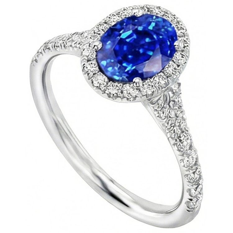 naturel oval diamant 4.10carats bague détail rapproché