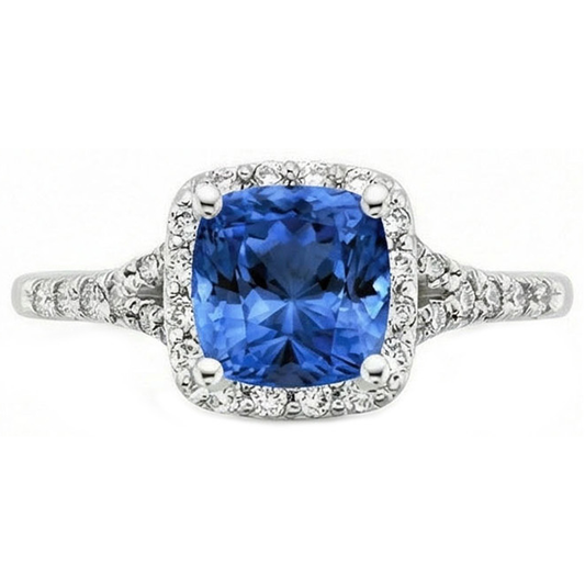 naturel cushion diamant 4.10carats bague angle de côté