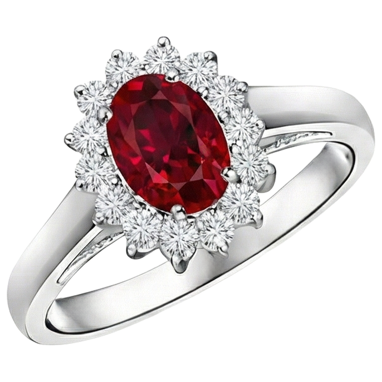 naturel oval rubis 4.25carats bague détail rapproché