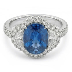 4.25 carats alliance diamant saphir bleu Sri Lanka ou blanc