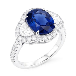4.25 carats alliance diamant saphir bleu Sri Lanka ou blanc