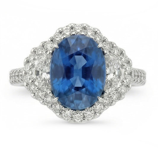 4.25 carats alliance diamant saphir bleu Sri Lanka ou blanc