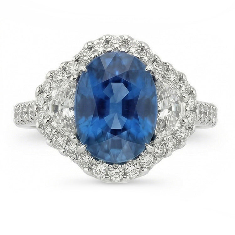 4.25 carats alliance diamant saphir bleu Sri Lanka ou blanc