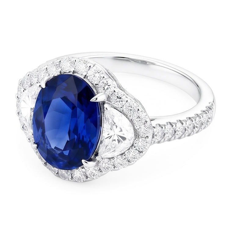 4.25 carats alliance diamant saphir bleu Sri Lanka ou blanc