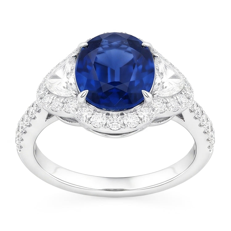 4.25 carats alliance diamant saphir bleu Sri Lanka ou blanc