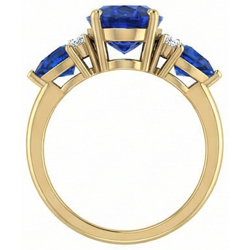 naturel trillion saphir 4.26carats bague vue de profil
