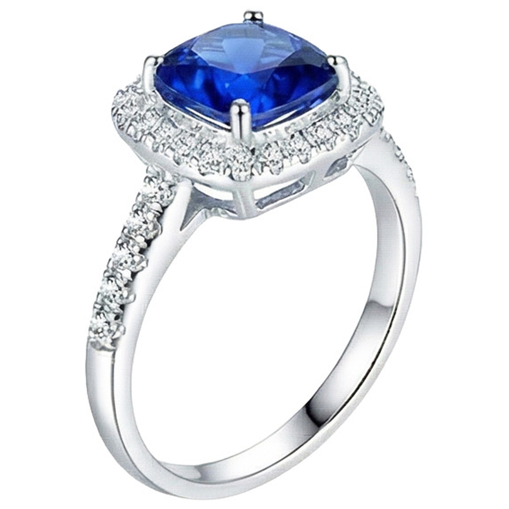 naturel cushion diamant 4.30carats bague détail rapproché