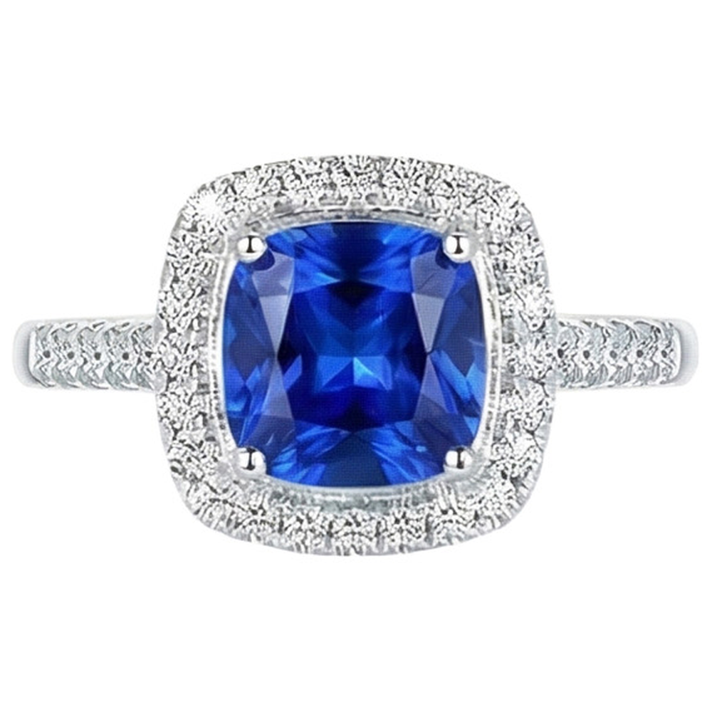 naturel cushion diamant 4.30carats bague angle de côté