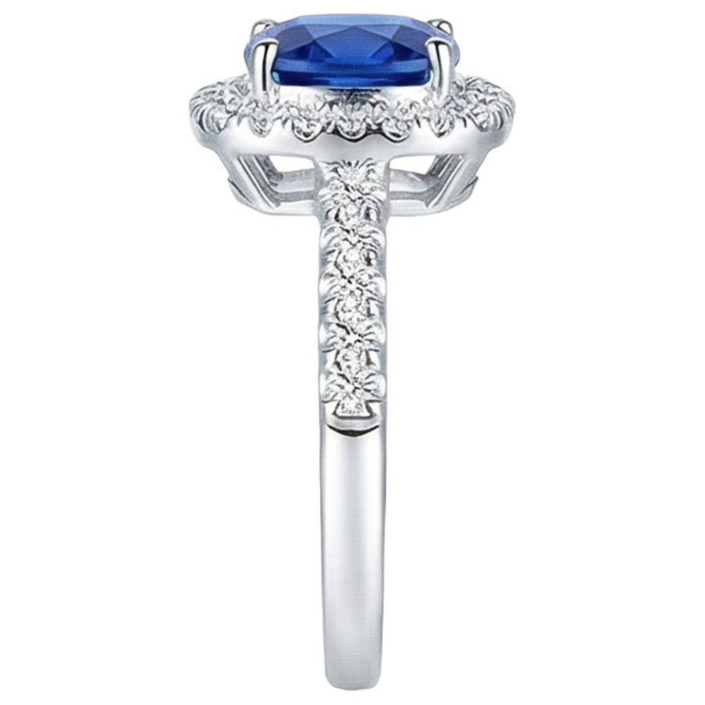 naturel cushion diamant 4.30carats bague vue de dessus
