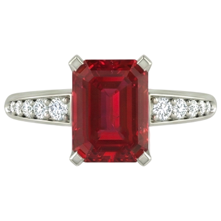 naturel rubis 4.35carats bague vue de face